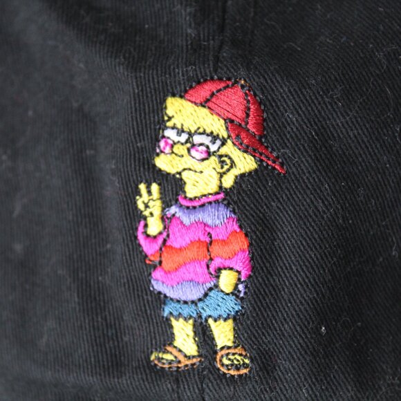 The Simpsons Mad Engine Lisa Embroidered Adjustable Black Hat - Picture 2 of 6